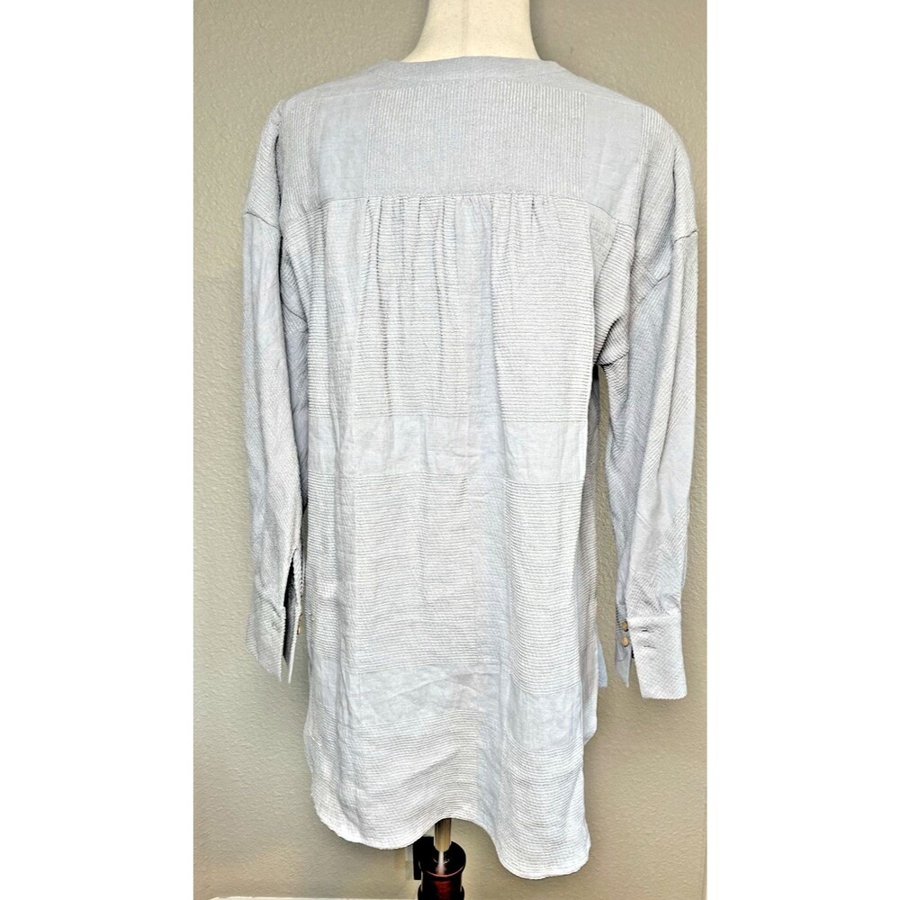 Soft Surroundings NEW! womens 1/2 button long sleeve summer linen shirt sz M - Picture 3 of 8